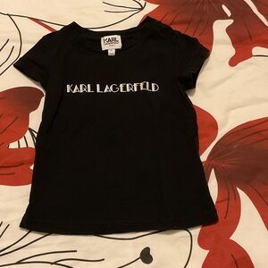 Karl Lagerfeld Kids Black Tee with White Logo